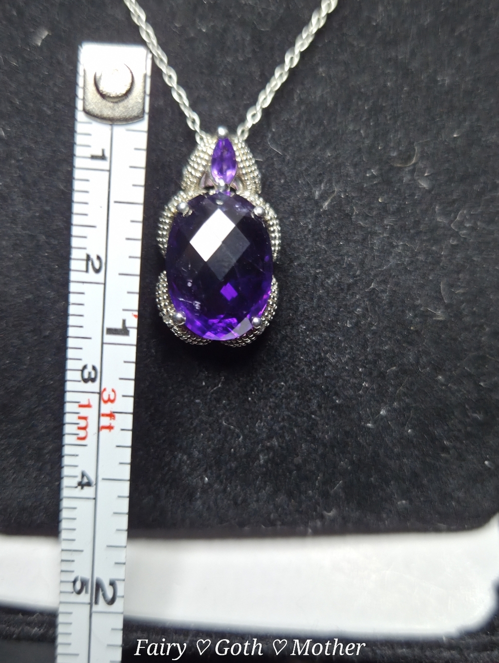 Kay Jewelers Gorgeous! Genuine Checkerboard  Cushion Cut Amethyst Necklace - Picture 10 of 15
